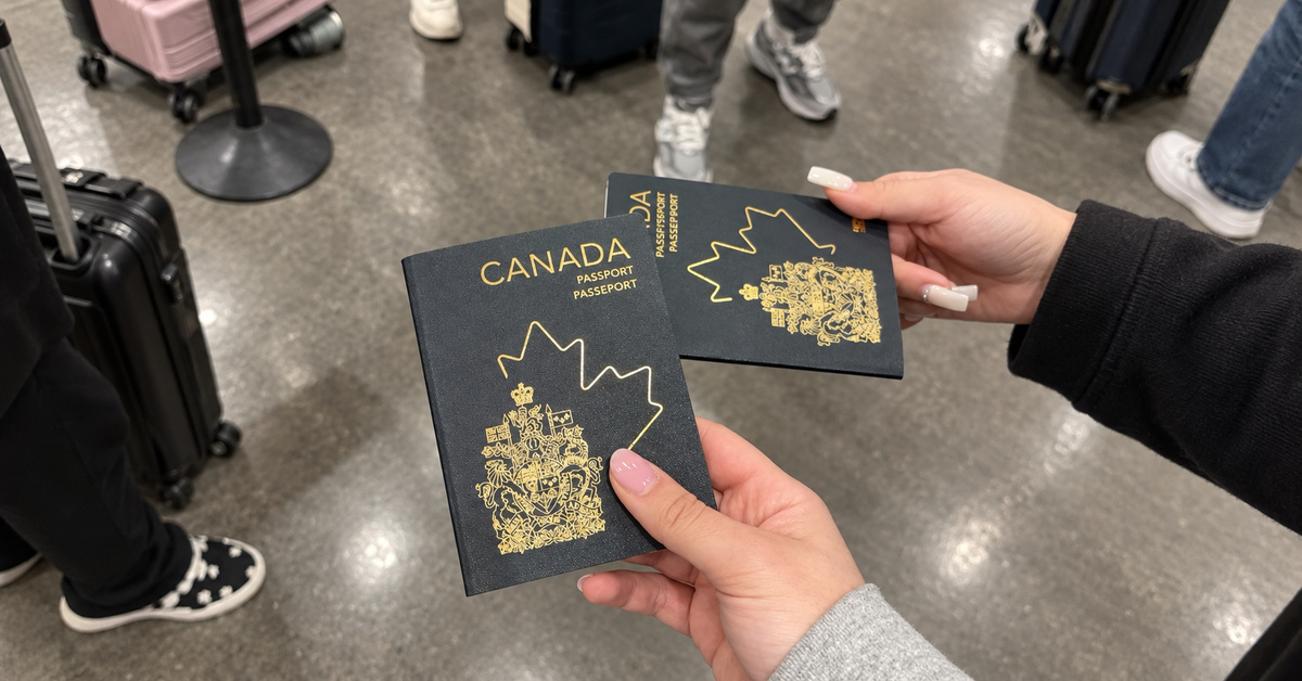 Supplied image: Passports in an airport